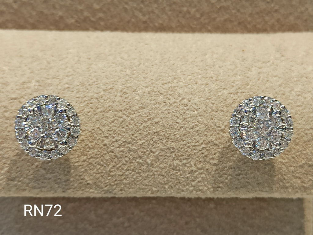 Обеци бяло злато 18к. с диаманти 0.50 карата код:RN72